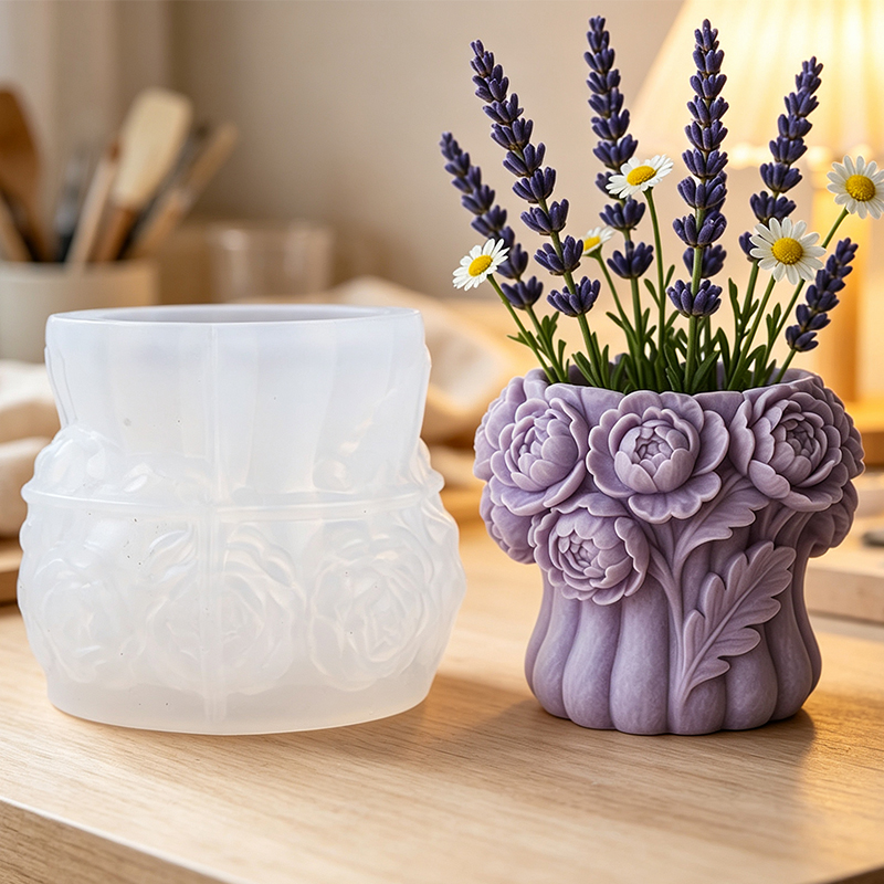 3D Printing Vase - Cetakan Silikon Vas Bunga Mawar 3D,