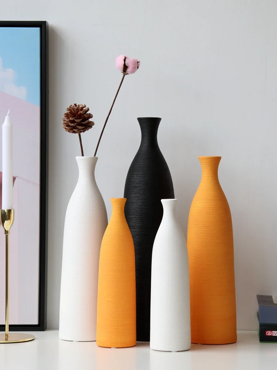 3D Printing Vase - Aksesori vas keramik hitam putih, kerajinan