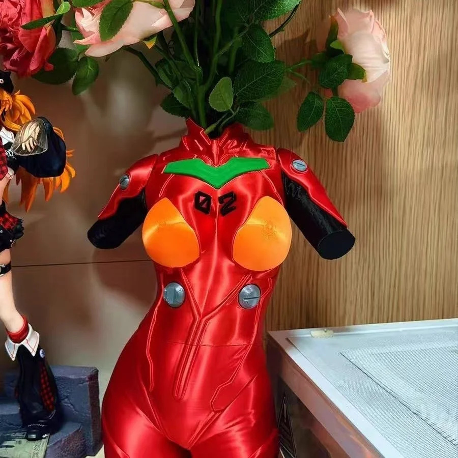 3D Printing Vase - Asukad evaing Figur Vas Gadis Mecha