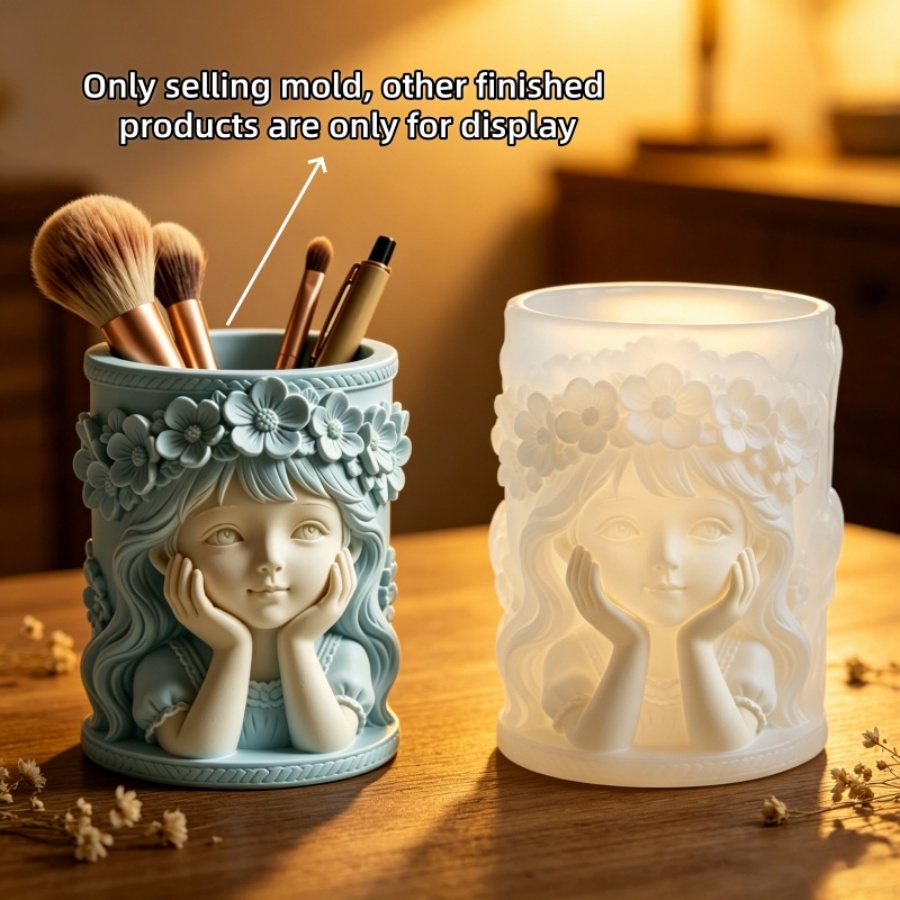 3D Printing Vase - Cetakan Silikon 3D Embossed Gadis yang