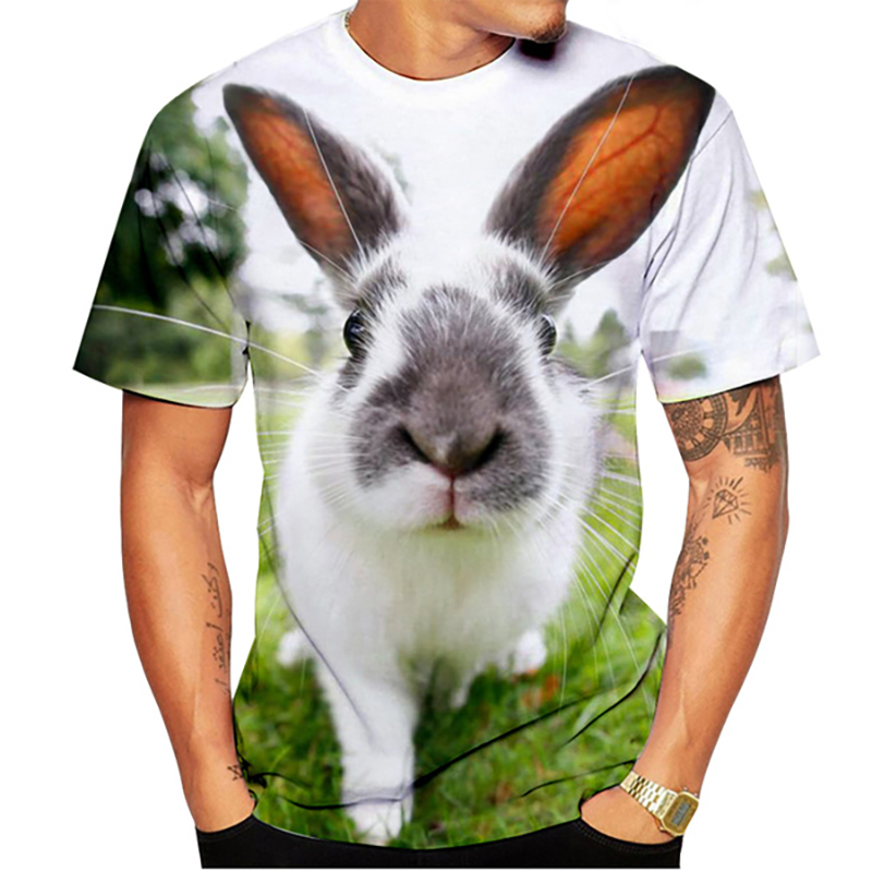 T-shirt motif 3D kelinci lucu  - 3D Printing Rabbit ulasan dan harga