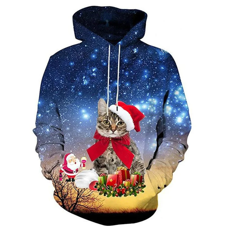 Hoodie gambar kucing Santa Cla - 3D Printing Rabbit ulasan dan harga