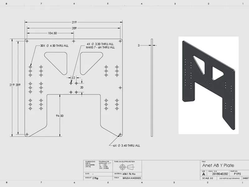 Anet A8 A6 3D Printer y-carria - 3D Printing Laptop ulasan dan harga