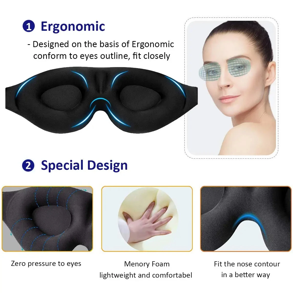 1/2/3PC Masker Tidur 3D Anti C - 3D Printing Lego ulasan dan harga